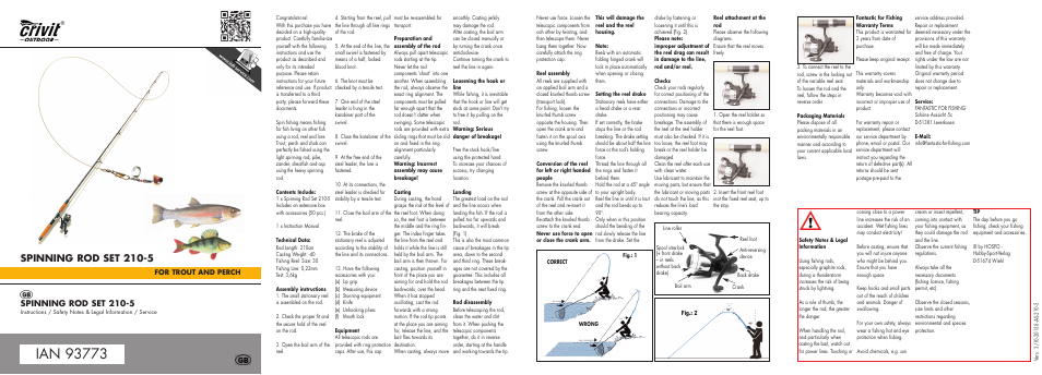 Mi-trout-2014-gb.pdf, Spinning rod set 210-5 | Crivit 210-5 User Manual | Page 8 / 18