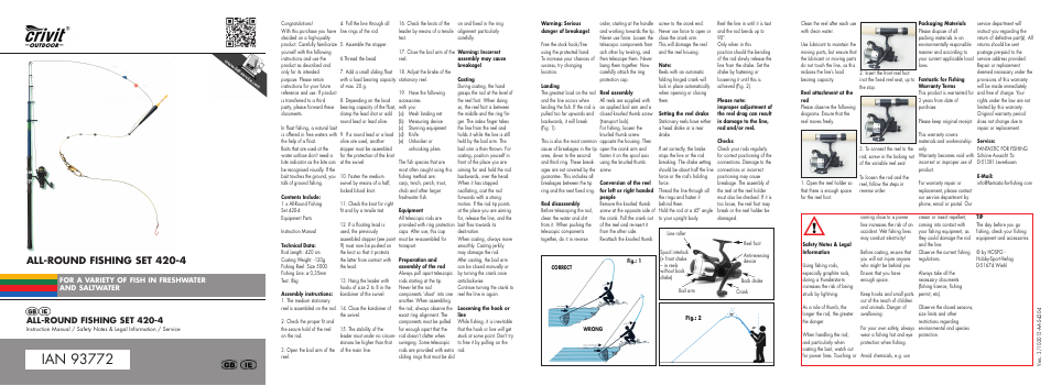 Mi-allround-2014-gb.pdf, All-round fishing set 420-4 | Crivit 420-4 User Manual | Page 6 / 18