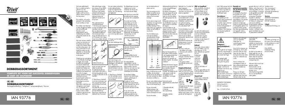 93776-mi-float-nl.pdf, Dobberassortiment | Crivit Float Fishing Assortment User Manual | Page 11 / 18