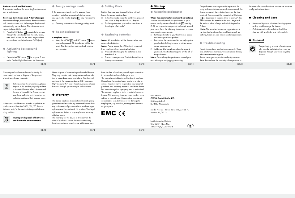 Crivit Z31351 User Manual | Page 2 / 2