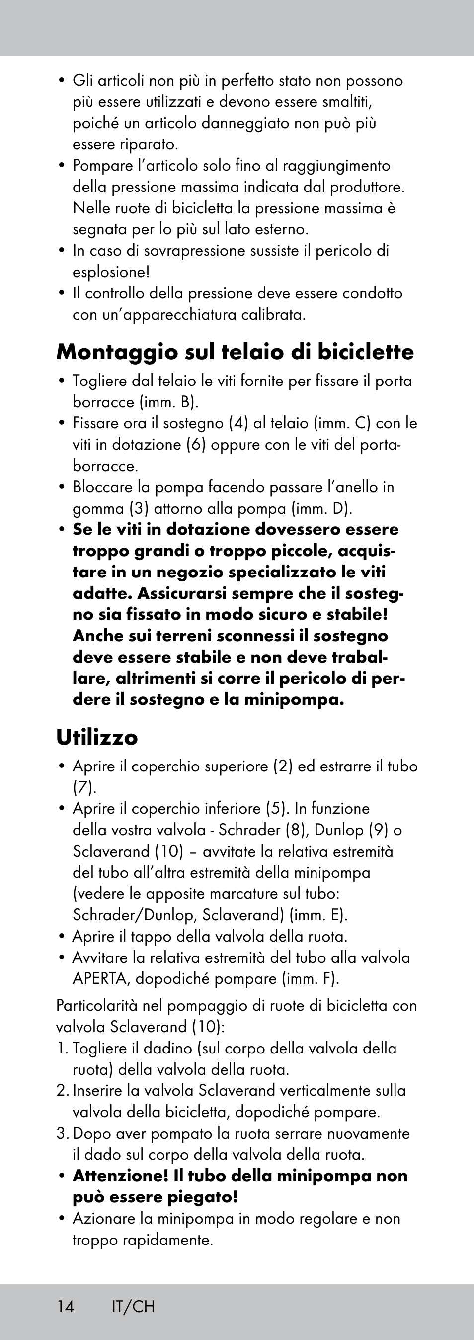 Montaggio sul telaio di biciclette, Utilizzo | Crivit MP-1781 User Manual | Page 14 / 24
