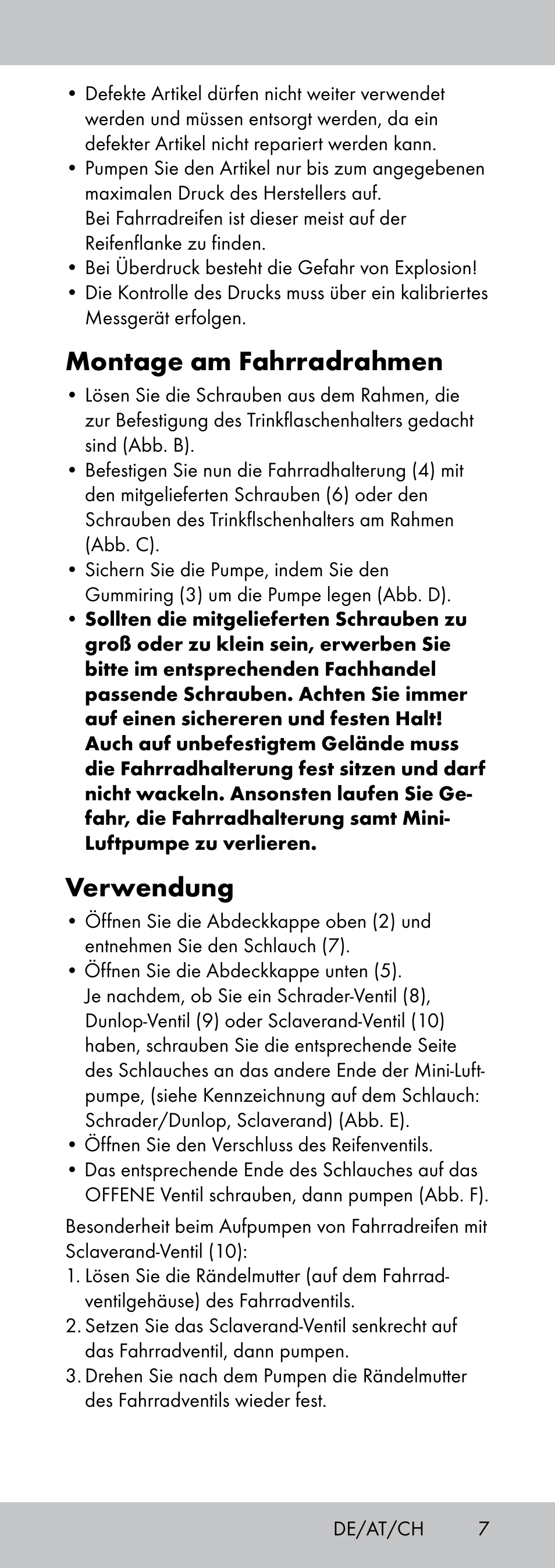 Montage am fahrradrahmen, Verwendung | Crivit MP-1781 User Manual | Page 7 / 24