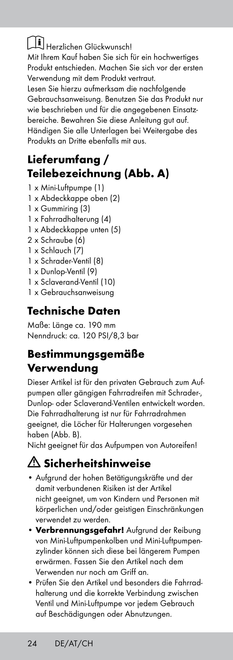 Lieferumfang / teilebezeichnung (abb. a), Technische daten, Bestimmungsgemäße verwendung | Sicherheitshinweise | Crivit MP-1781 User Manual | Page 24 / 28