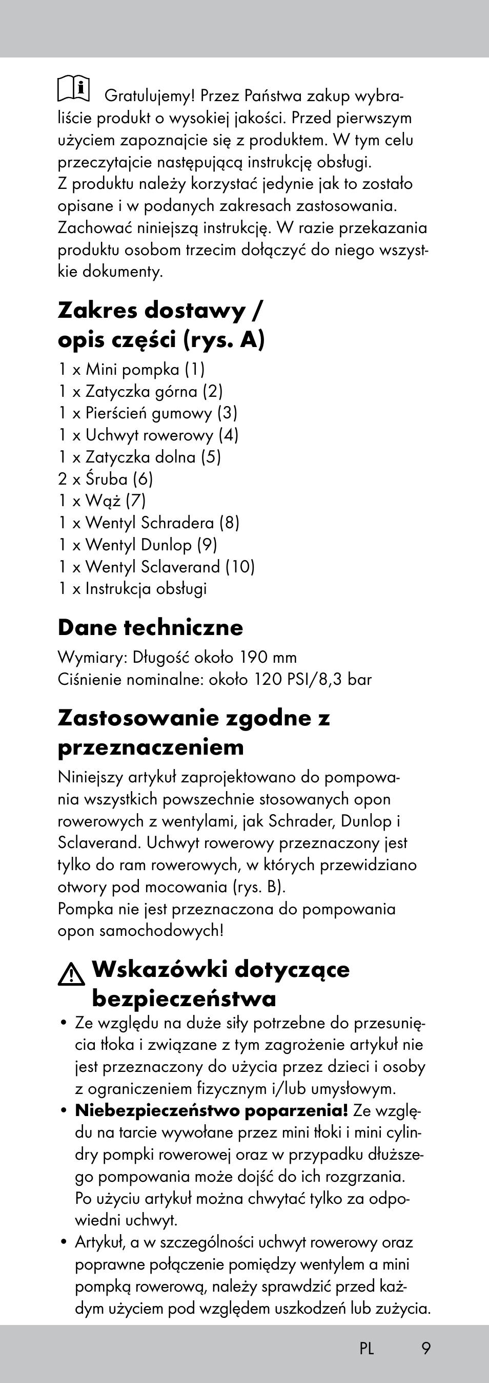 Zakres dostawy / opis części (rys. a), Dane techniczne, Zastosowanie zgodne z przeznaczeniem | Wskazówki dotyczące bezpieczeństwa | Crivit MP-1781 User Manual | Page 9 / 32