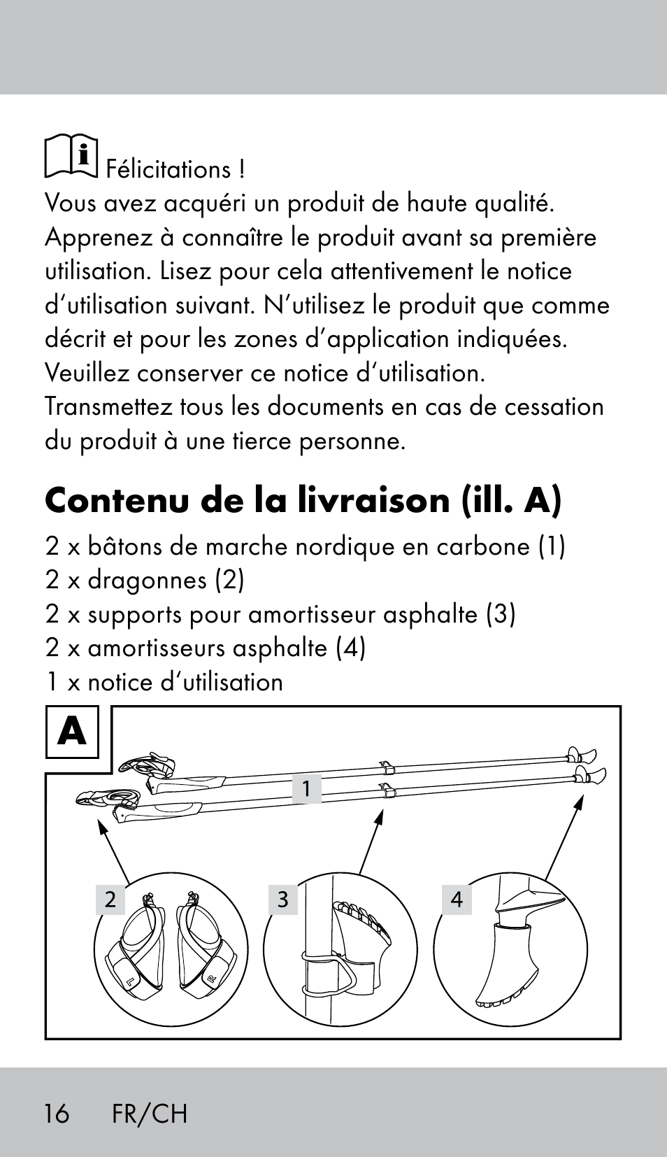 Contenu de la livraison (ill. a) | Crivit NW-1702 User Manual | Page 16 / 56