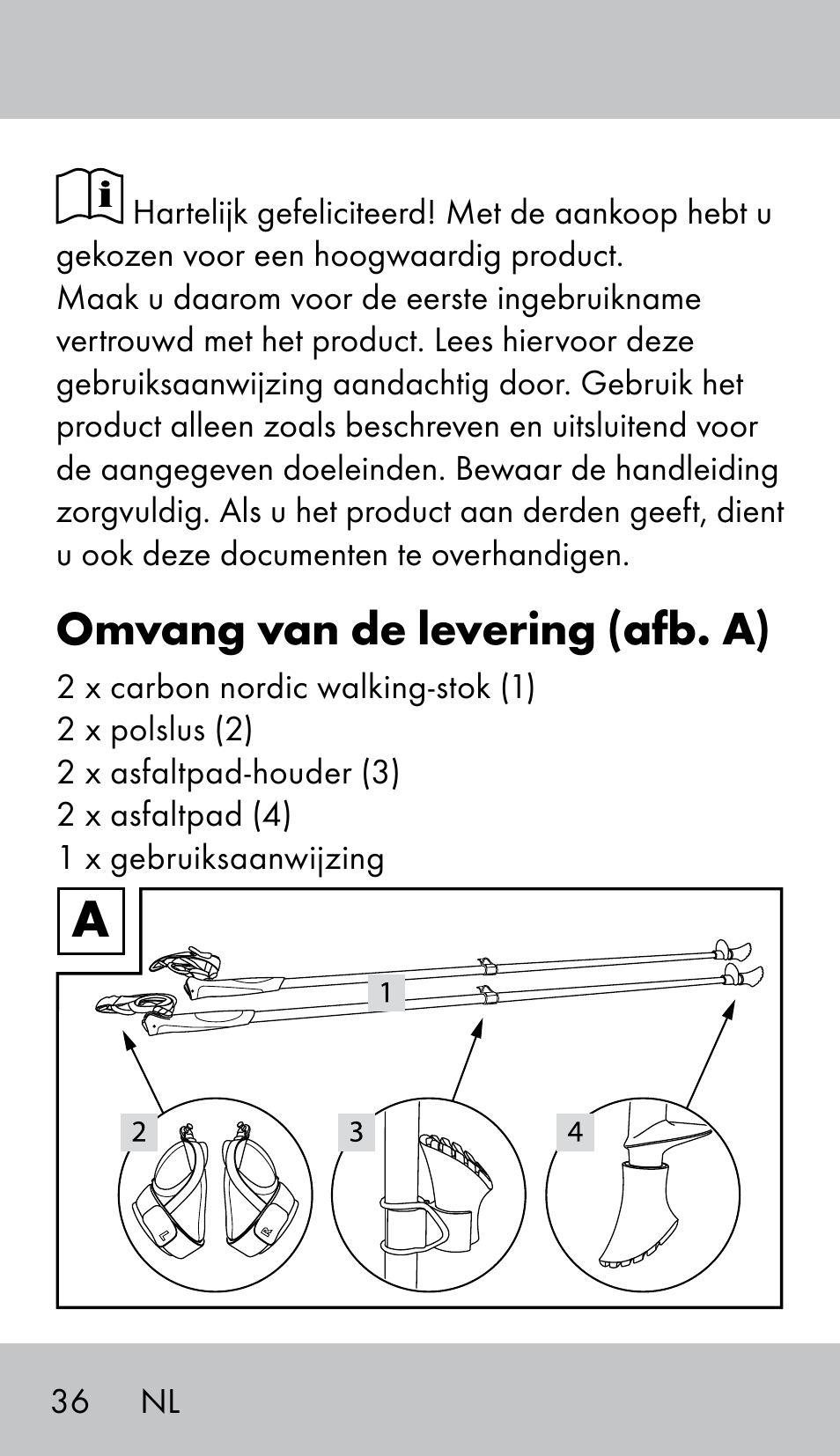 Omvang van de levering (afb. a) | Crivit NW-1702 User Manual | Page 36 / 56