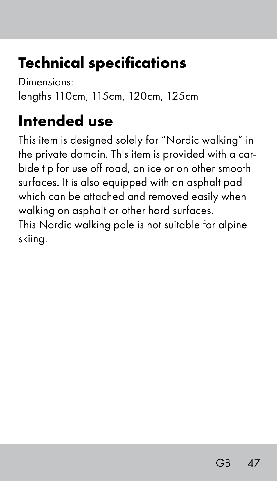 Technical specifications, Intended use | Crivit NW-1702 User Manual | Page 47 / 56