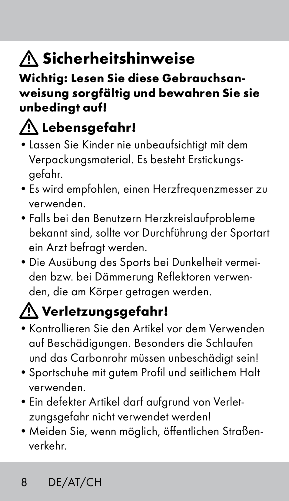 Sicherheitshinweise | Crivit NW-1702 User Manual | Page 8 / 56