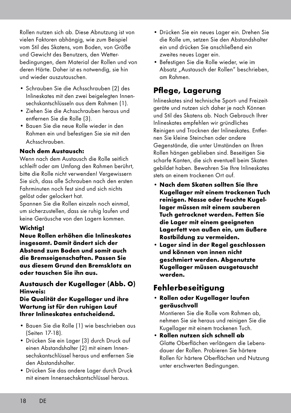 Pflege, lagerung, Fehlerbeseitigung | Crivit HI-1738 User Manual | Page 18 / 28