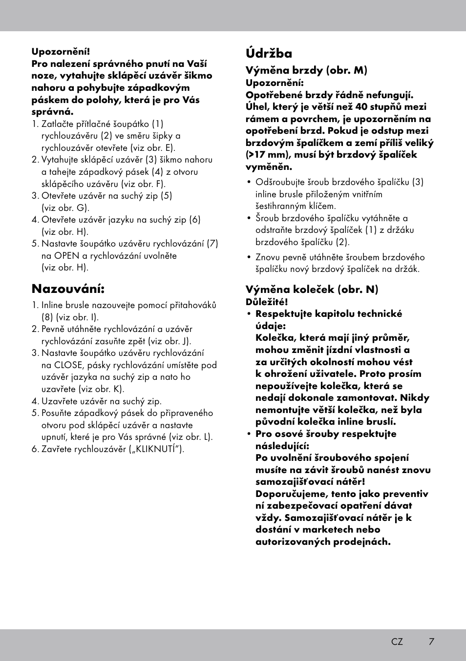 Nazouvání, Údržba | Crivit HI-1738 User Manual | Page 7 / 28