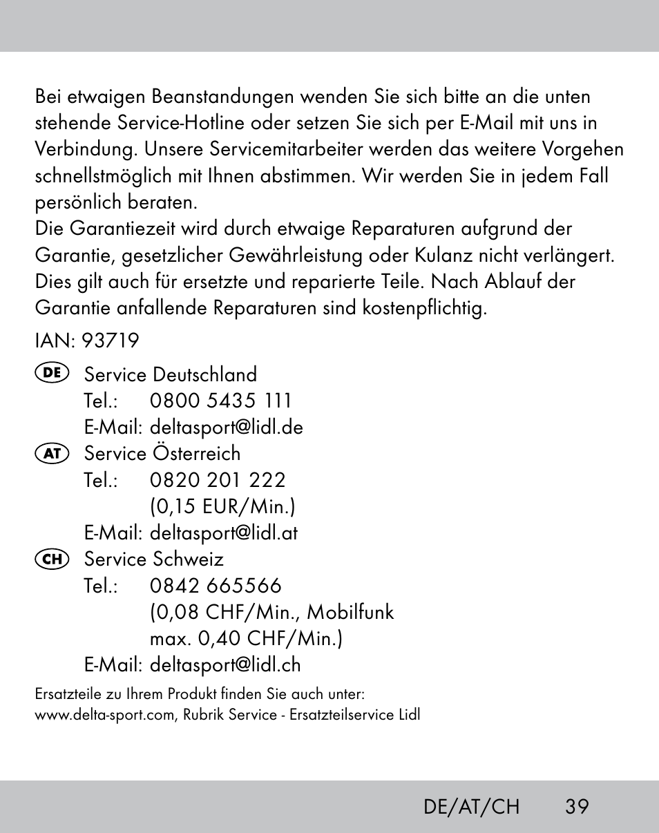 Crivit IH-1788 User Manual | Page 37 / 38