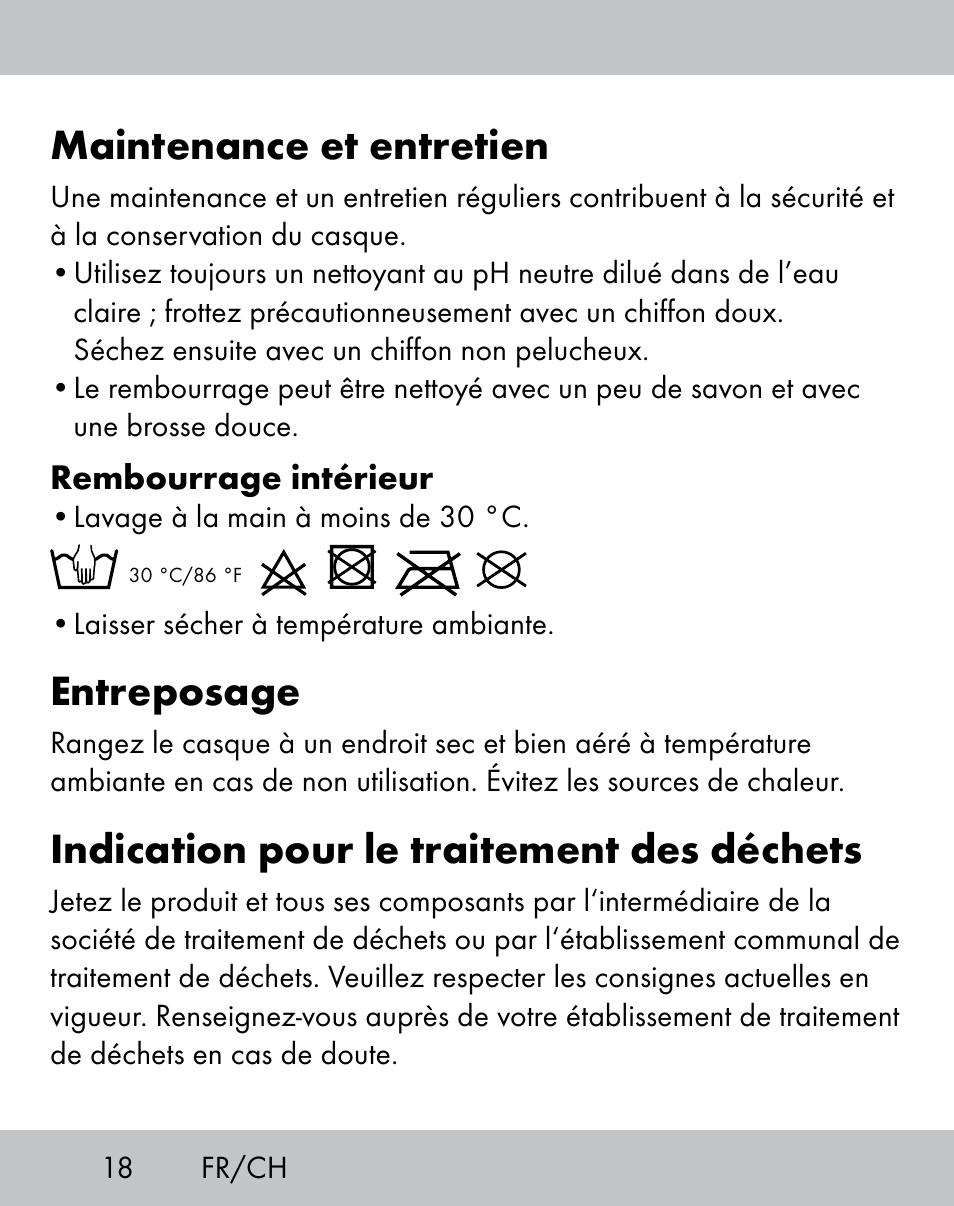 Maintenance et entretien, Entreposage, Indication pour le traitement des déchets | Crivit IH-1788 User Manual | Page 16 / 38