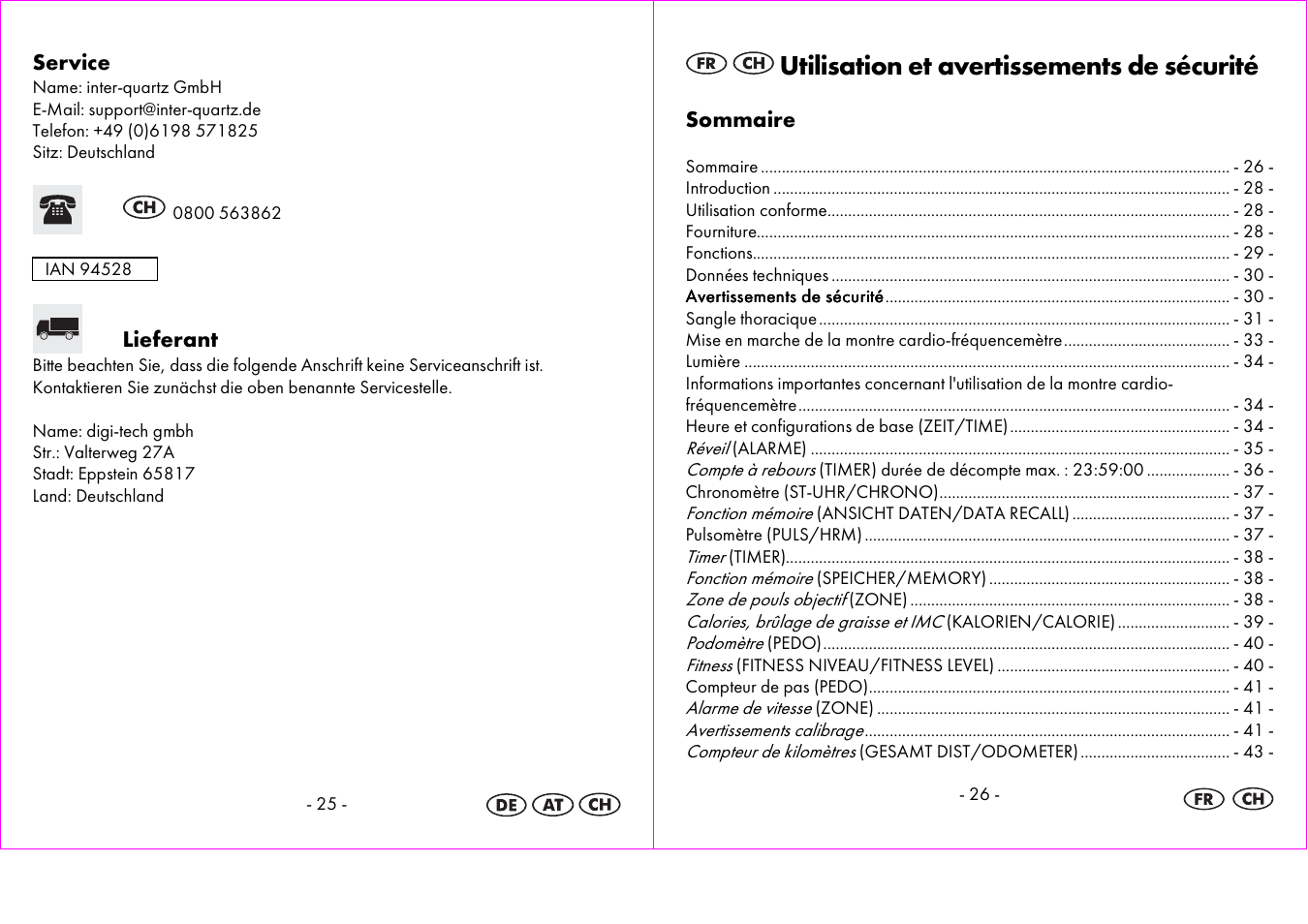 Utilisation et avertissements de sécurité | Crivit 1-LD3604-х User Manual | Page 14 / 51