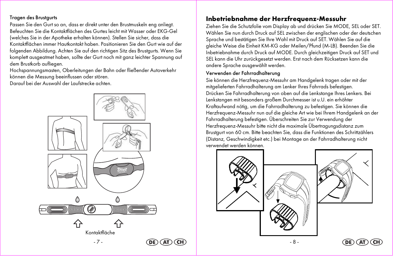 Inbetriebnahme der herzfrequenz-messuhr | Crivit 1-LD3604-х User Manual | Page 5 / 51