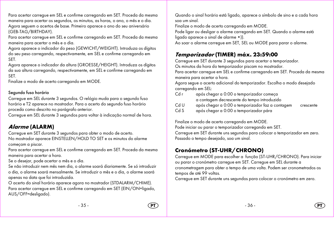 Alarme, Temporizador | Crivit 1-LD3604-х User Manual | Page 19 / 51