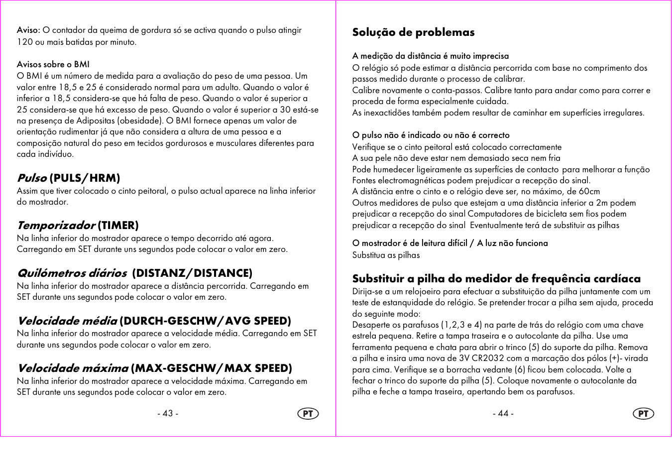 Pulso, Temporizador, Quilómetros diários | Velocidade média, Velocidade máxima | Crivit 1-LD3604-х User Manual | Page 23 / 51