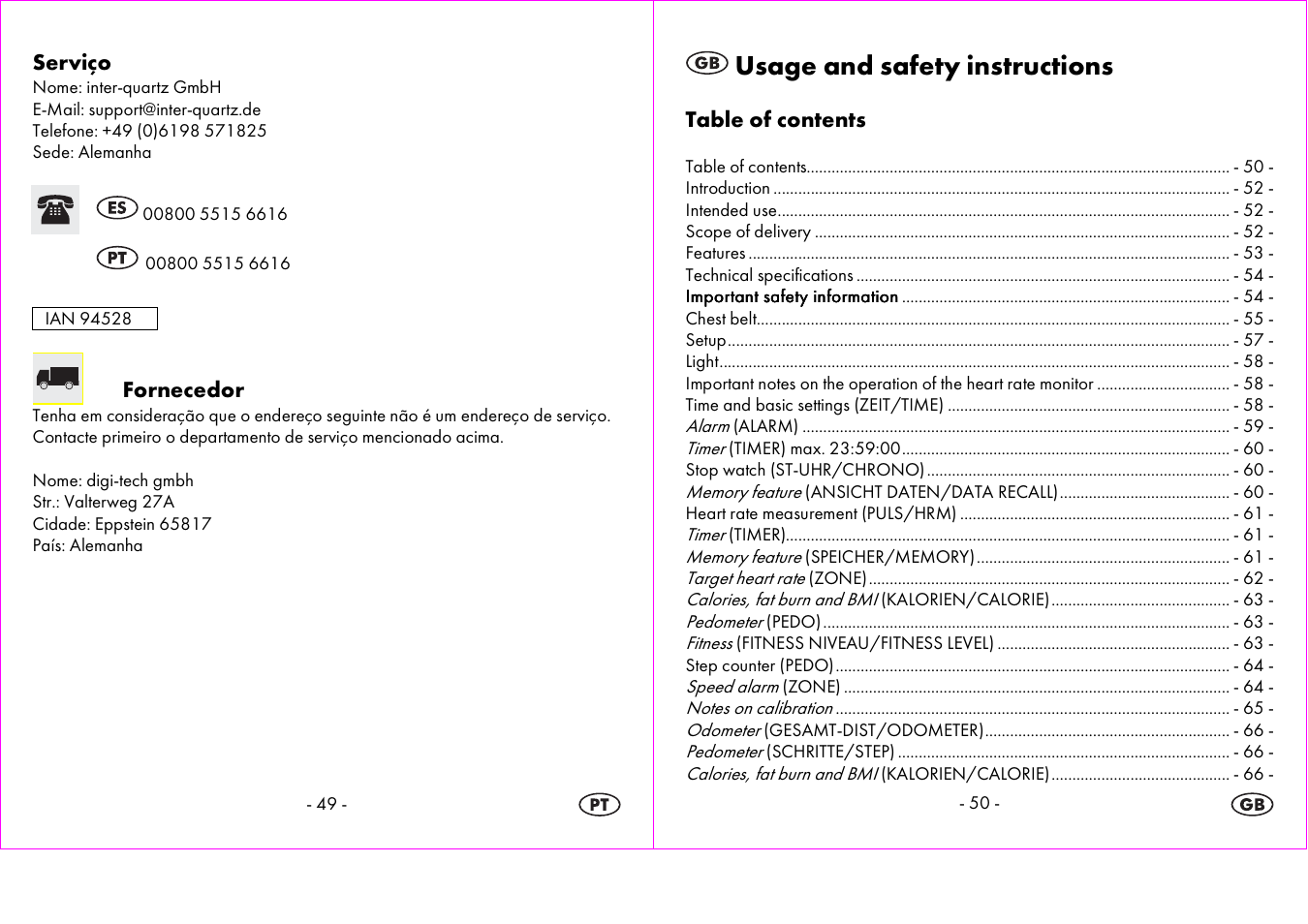 Usage and safety instructions | Crivit 1-LD3604-х User Manual | Page 26 / 51