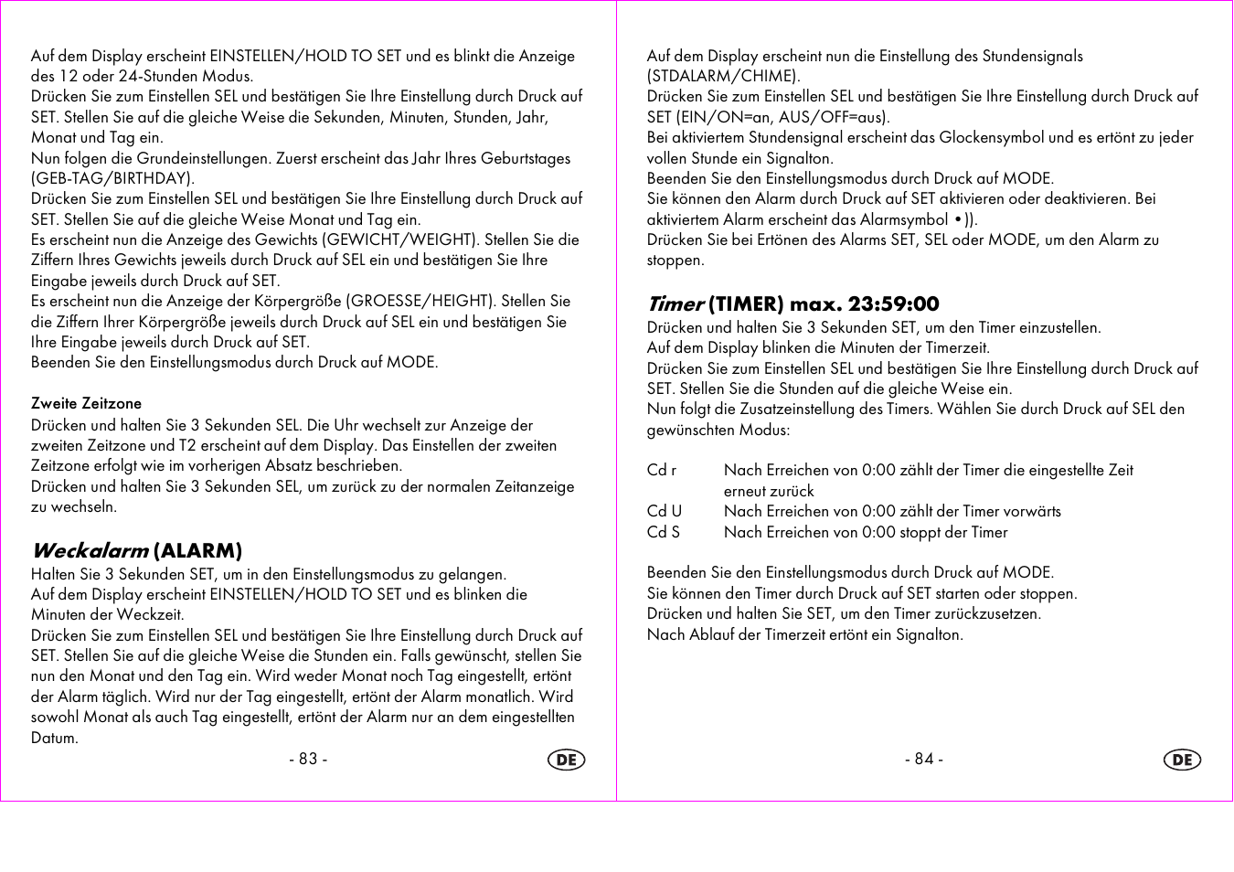 Weckalarm, Timer | Crivit 1-LD3604-х User Manual | Page 43 / 51