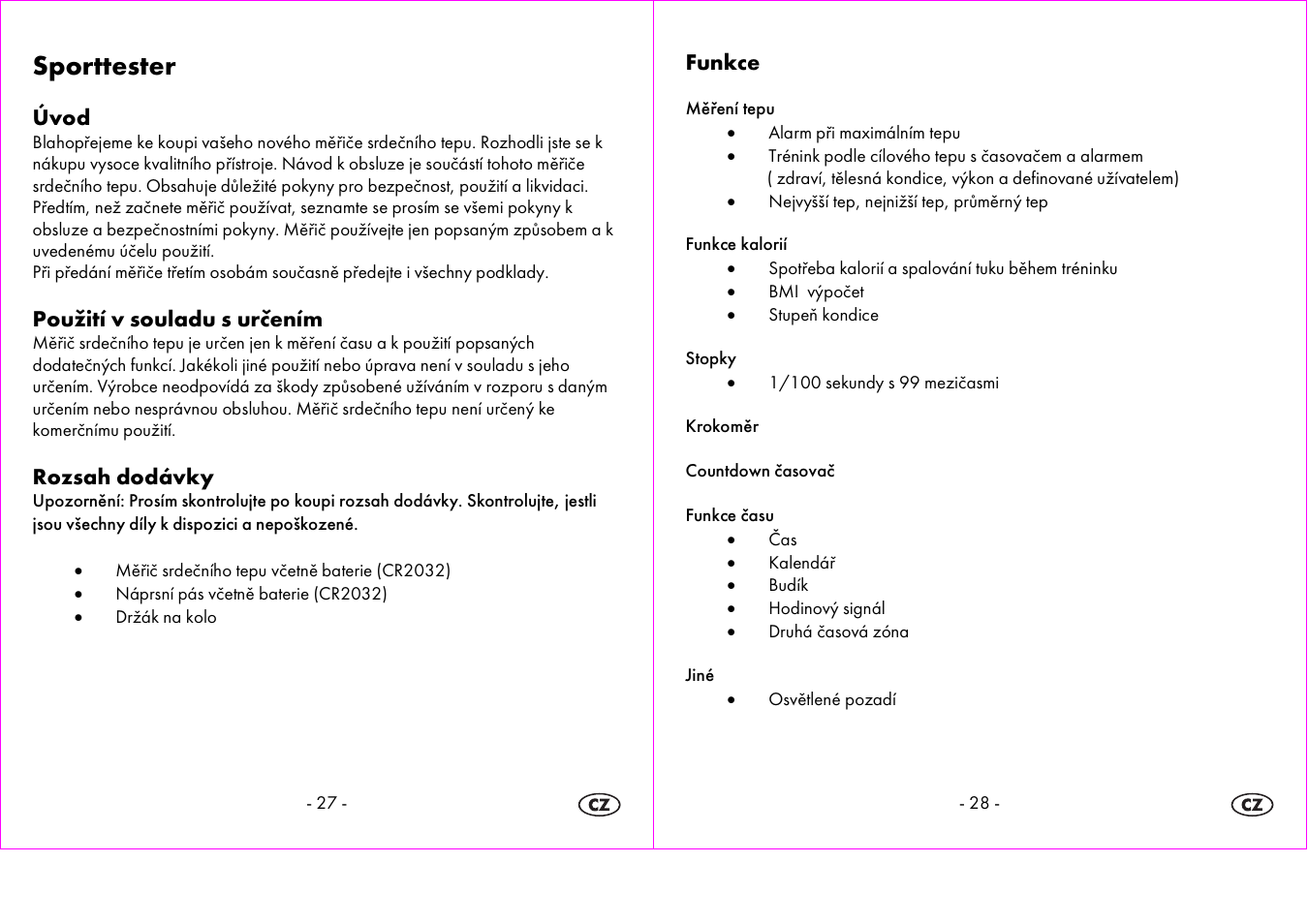 Sporttester, Úvod, Použití v souladu s určením | Rozsah dodávky, Funkce | Crivit 1-LD3604-х User Manual | Page 15 / 49