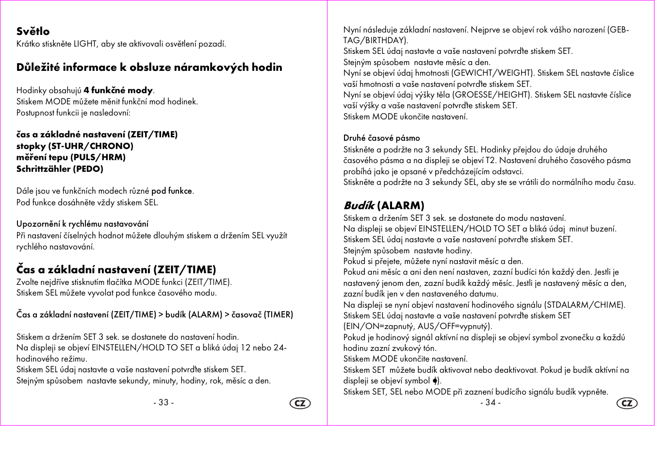 Budík | Crivit 1-LD3604-х User Manual | Page 18 / 49