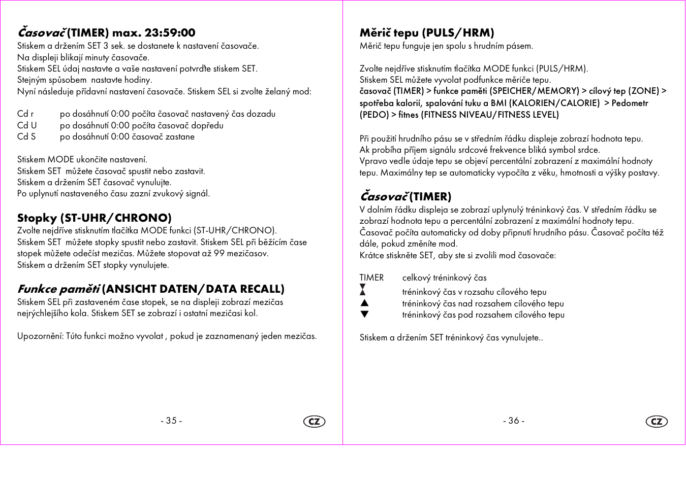 Časovač, Funkce paměti | Crivit 1-LD3604-х User Manual | Page 19 / 49