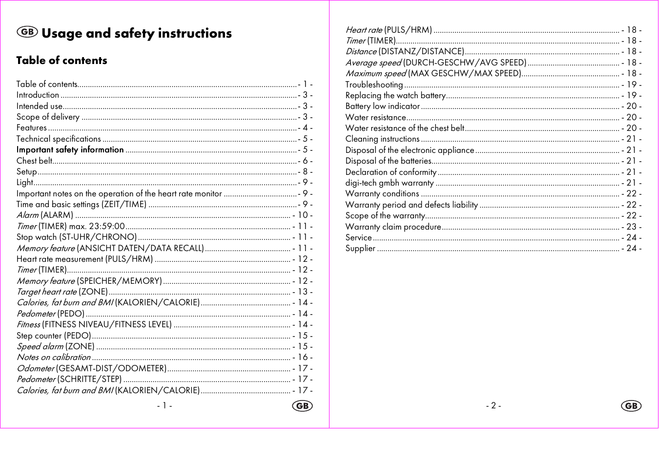 Usage and safety instructions | Crivit 1-LD3604-х User Manual | Page 2 / 49