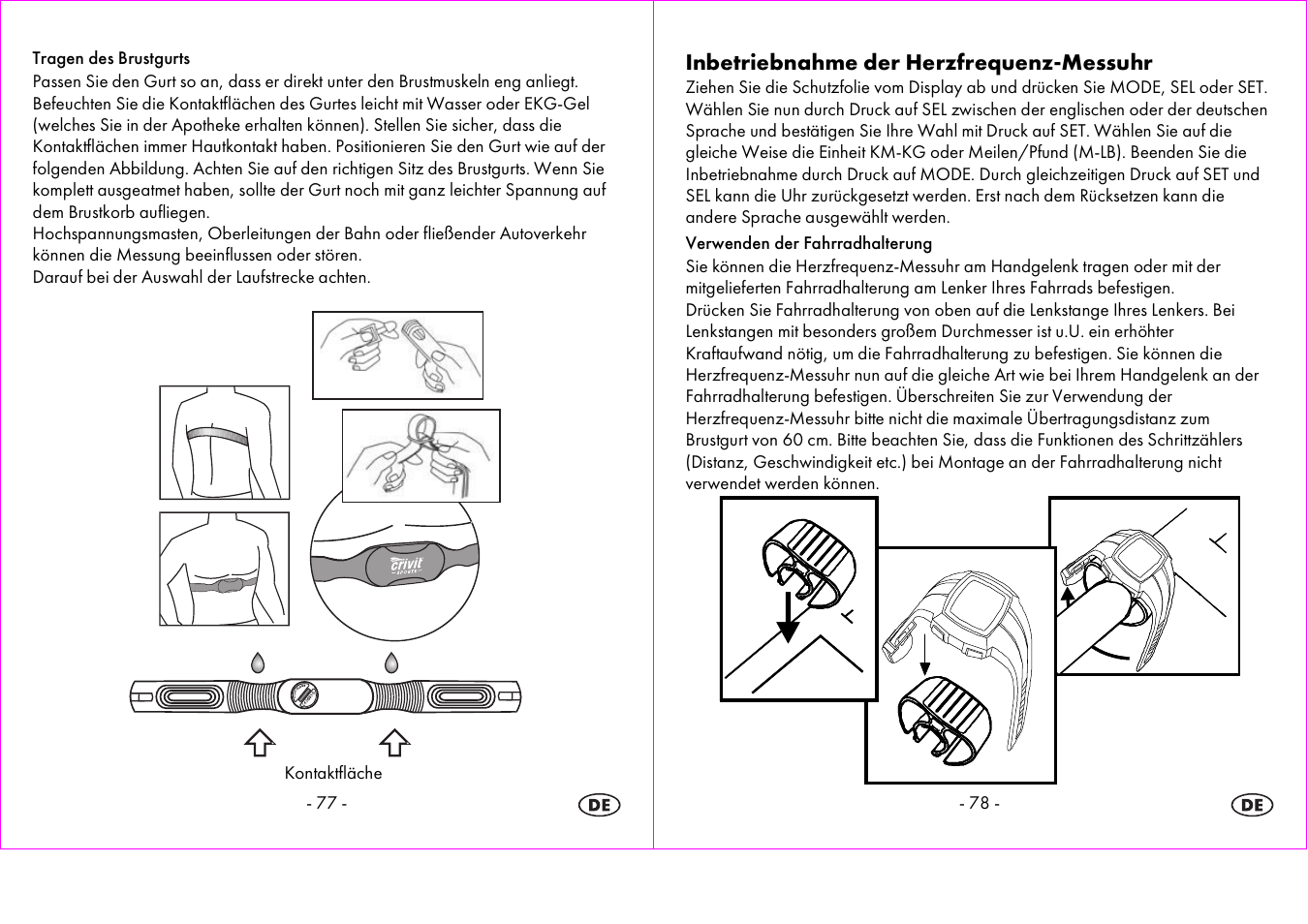 Inbetriebnahme der herzfrequenz-messuhr | Crivit 1-LD3604-х User Manual | Page 40 / 49