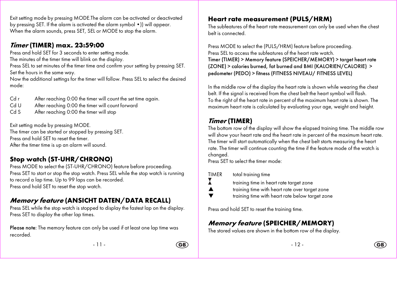 Timer | Crivit 1-LD3604-х User Manual | Page 7 / 49