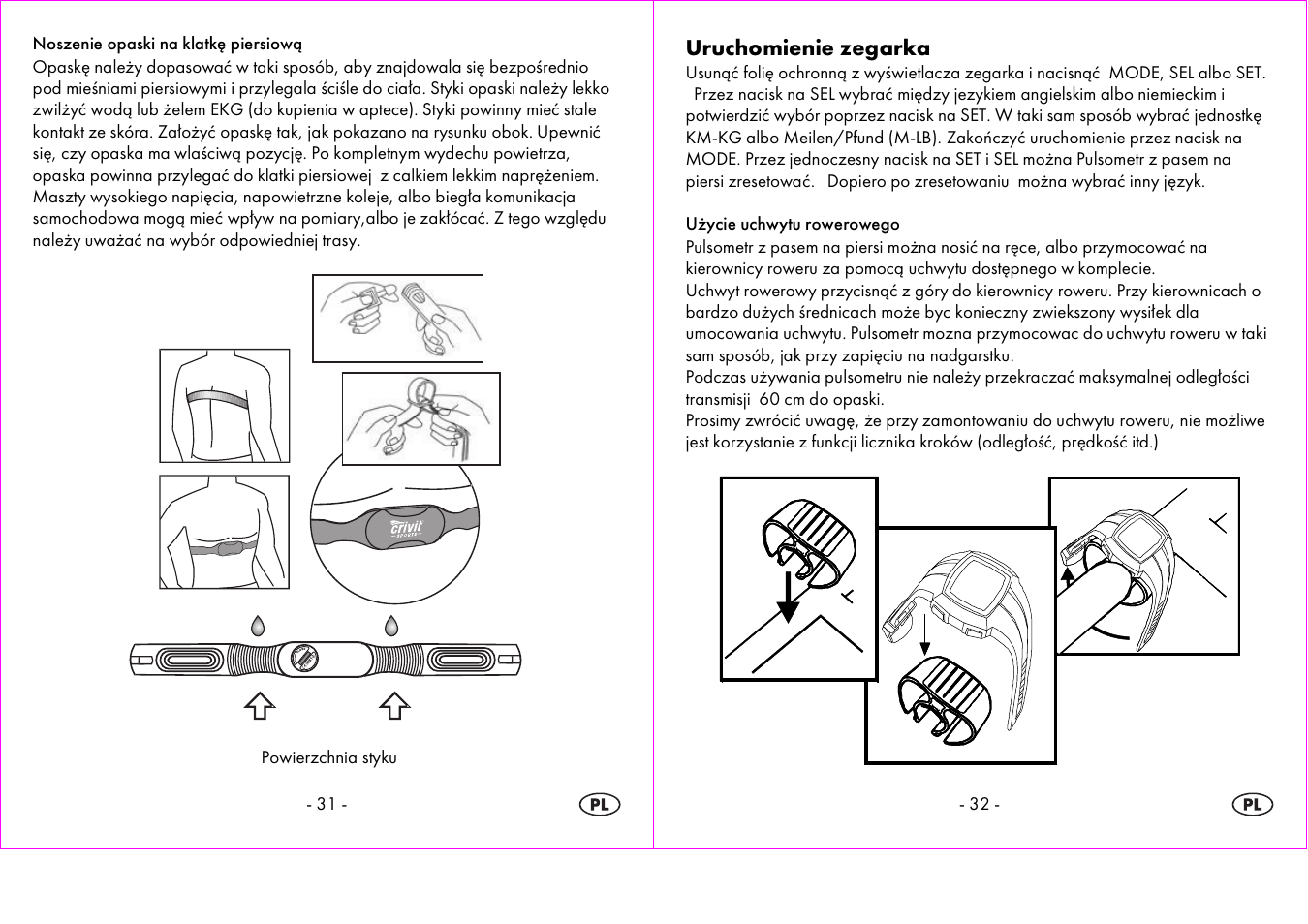 Uruchomienie zegarka | Crivit 1-LD3604-х User Manual | Page 17 / 51