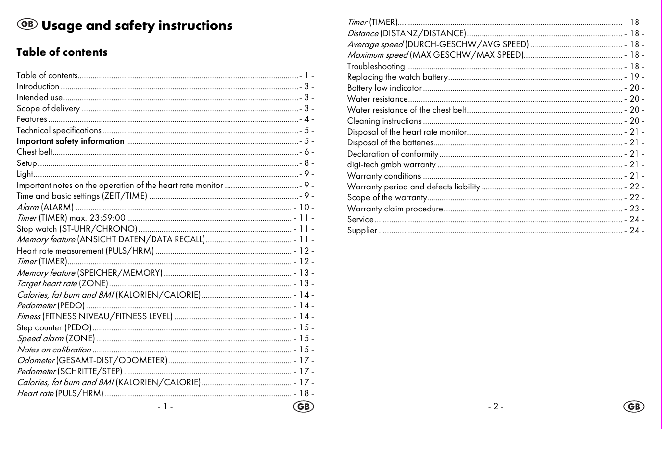 Usage and safety instructions | Crivit 1-LD3604-х User Manual | Page 2 / 51