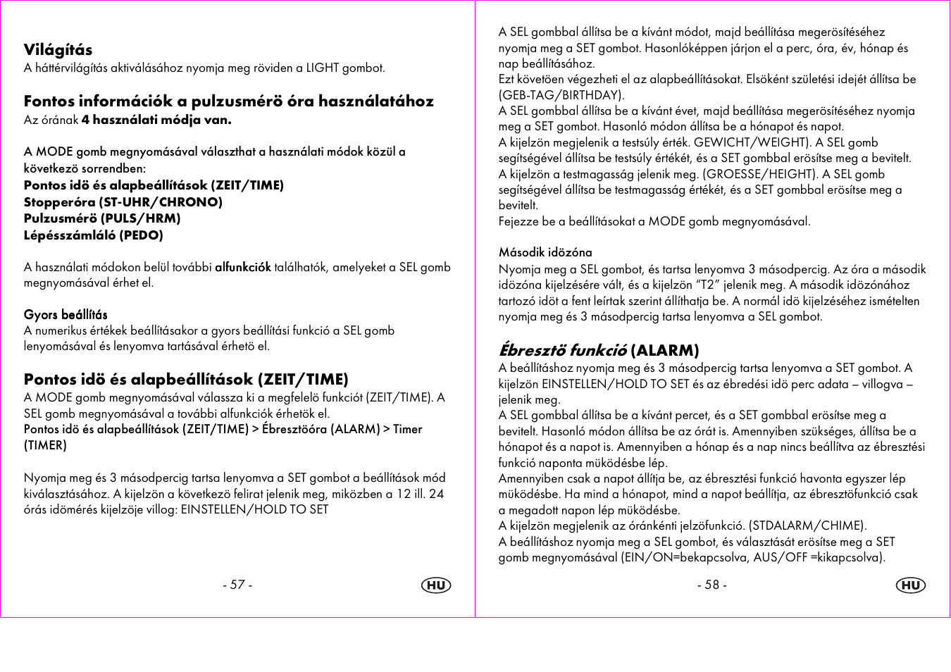 Ébresztö funkció | Crivit 1-LD3604-х User Manual | Page 30 / 51