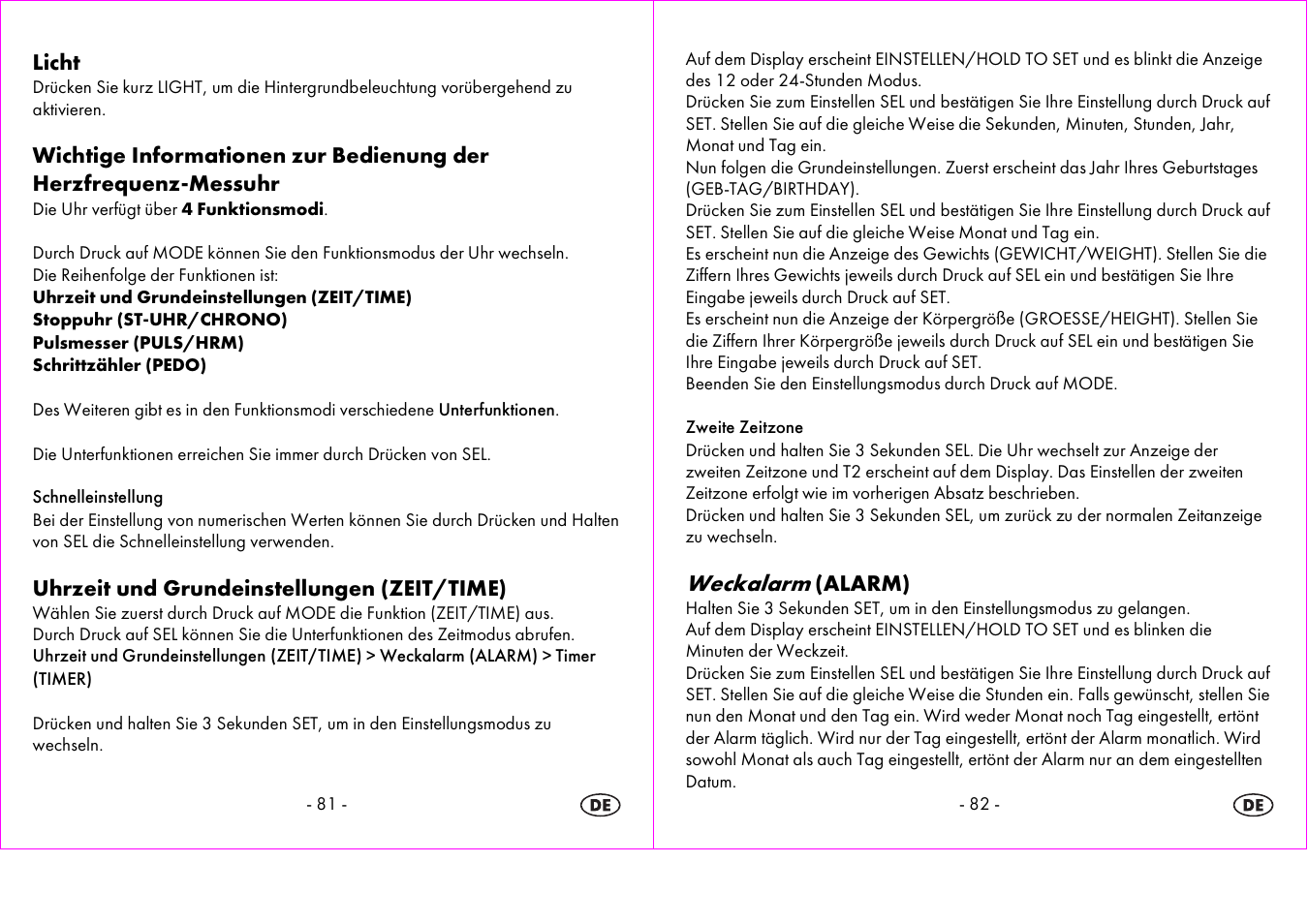 Weckalarm | Crivit 1-LD3604-х User Manual | Page 42 / 51