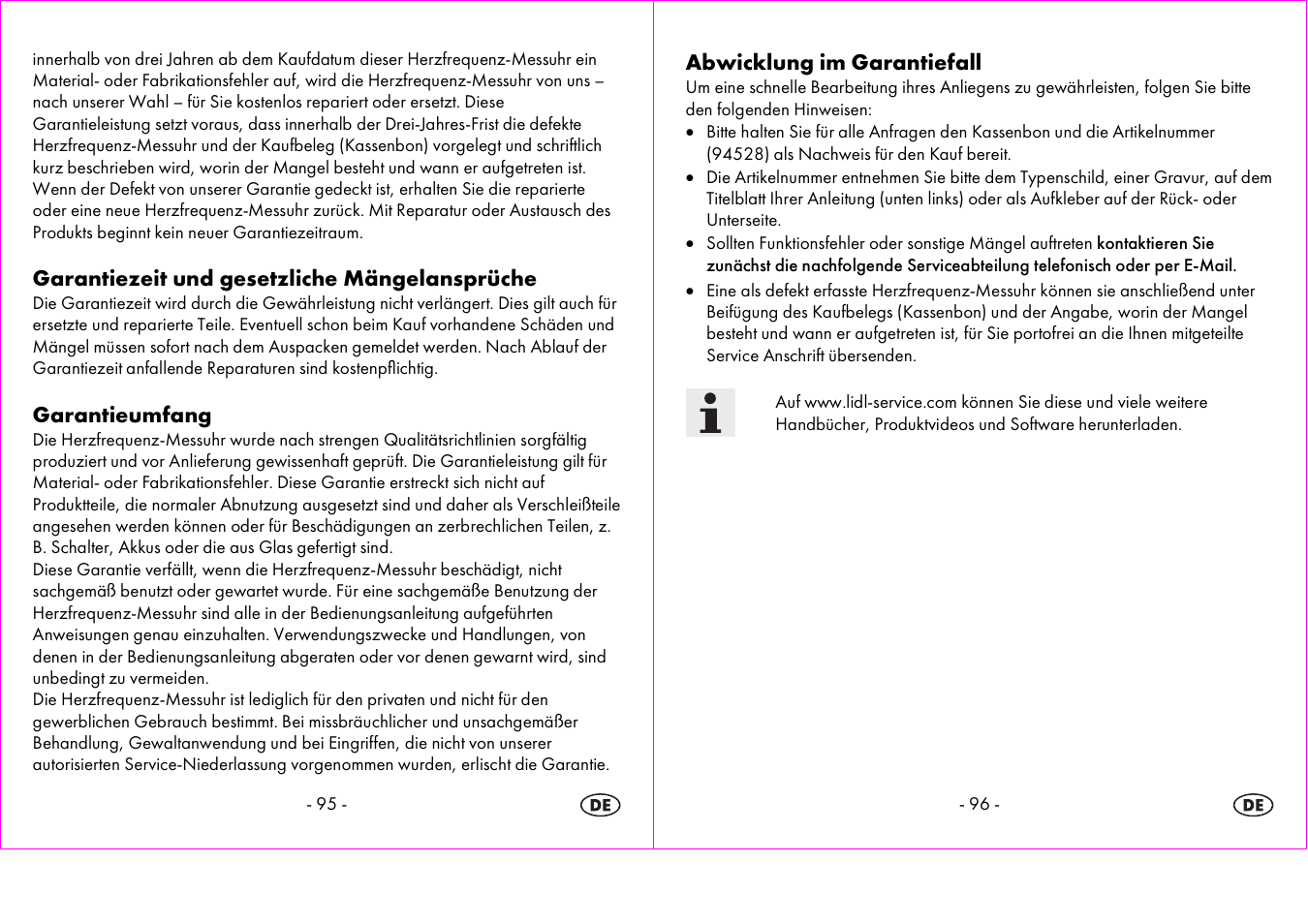 Garantiezeit und gesetzliche mängelansprüche, Garantieumfang, Abwicklung im garantiefall | Crivit 1-LD3604-х User Manual | Page 49 / 51