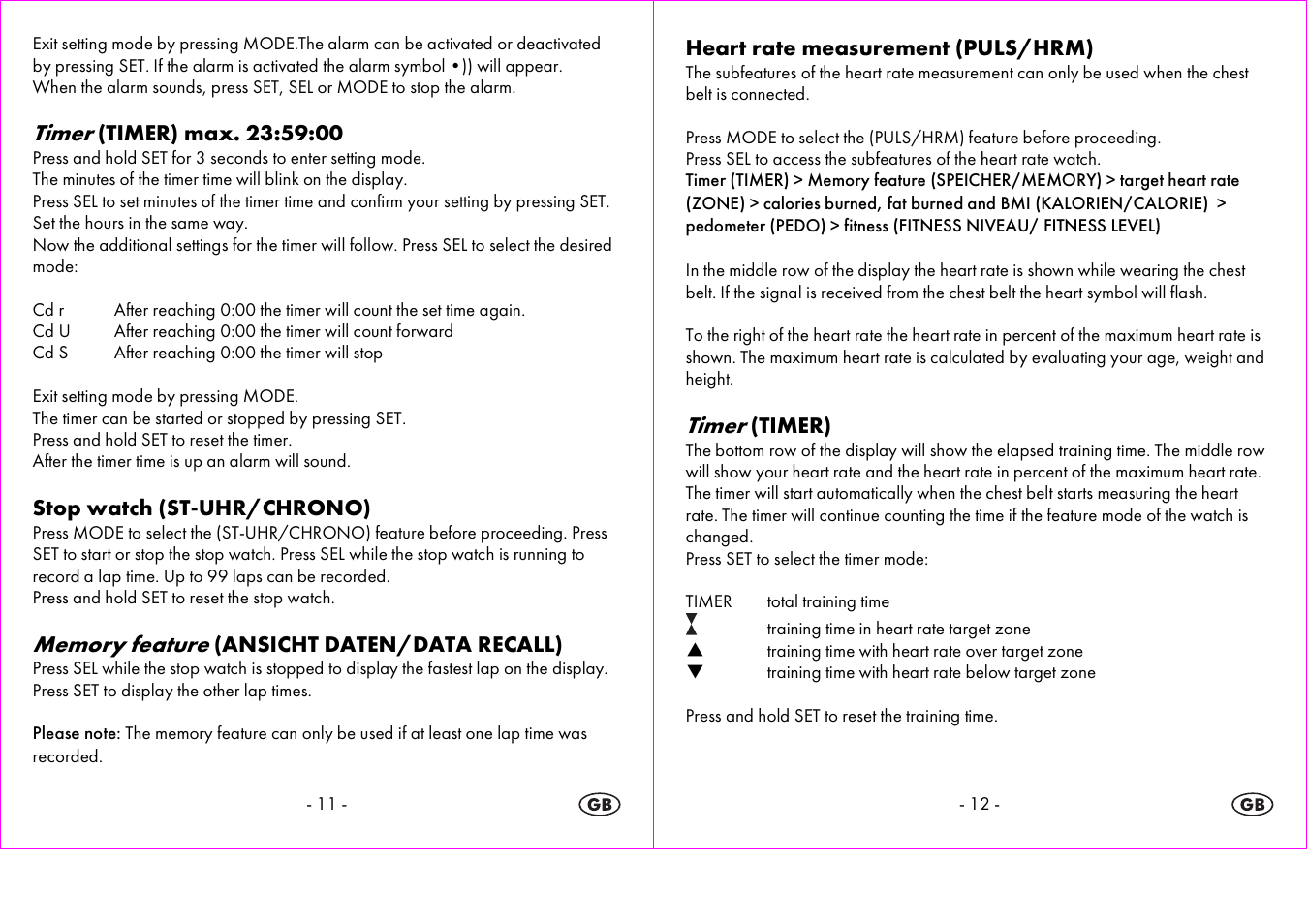 Timer | Crivit 1-LD3604-х User Manual | Page 7 / 51
