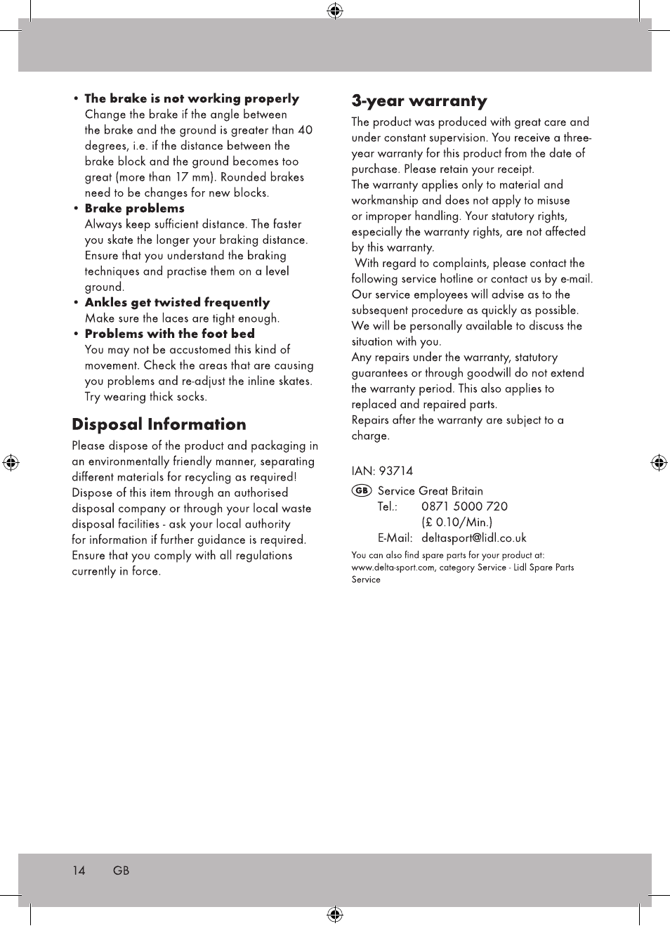 Crivit DI-1736 User Manual | Page 14 / 28