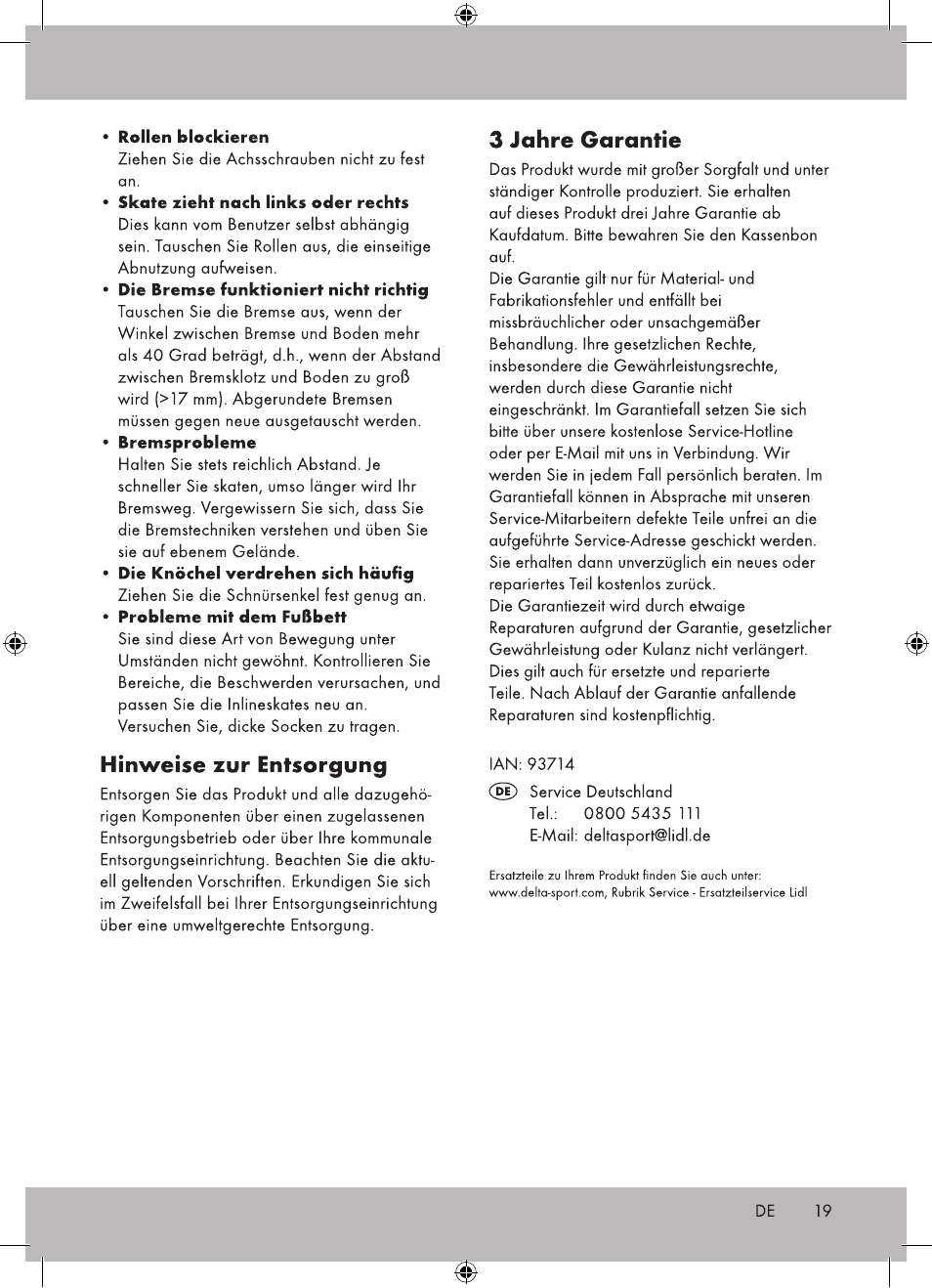 Crivit DI-1736 User Manual | Page 19 / 28