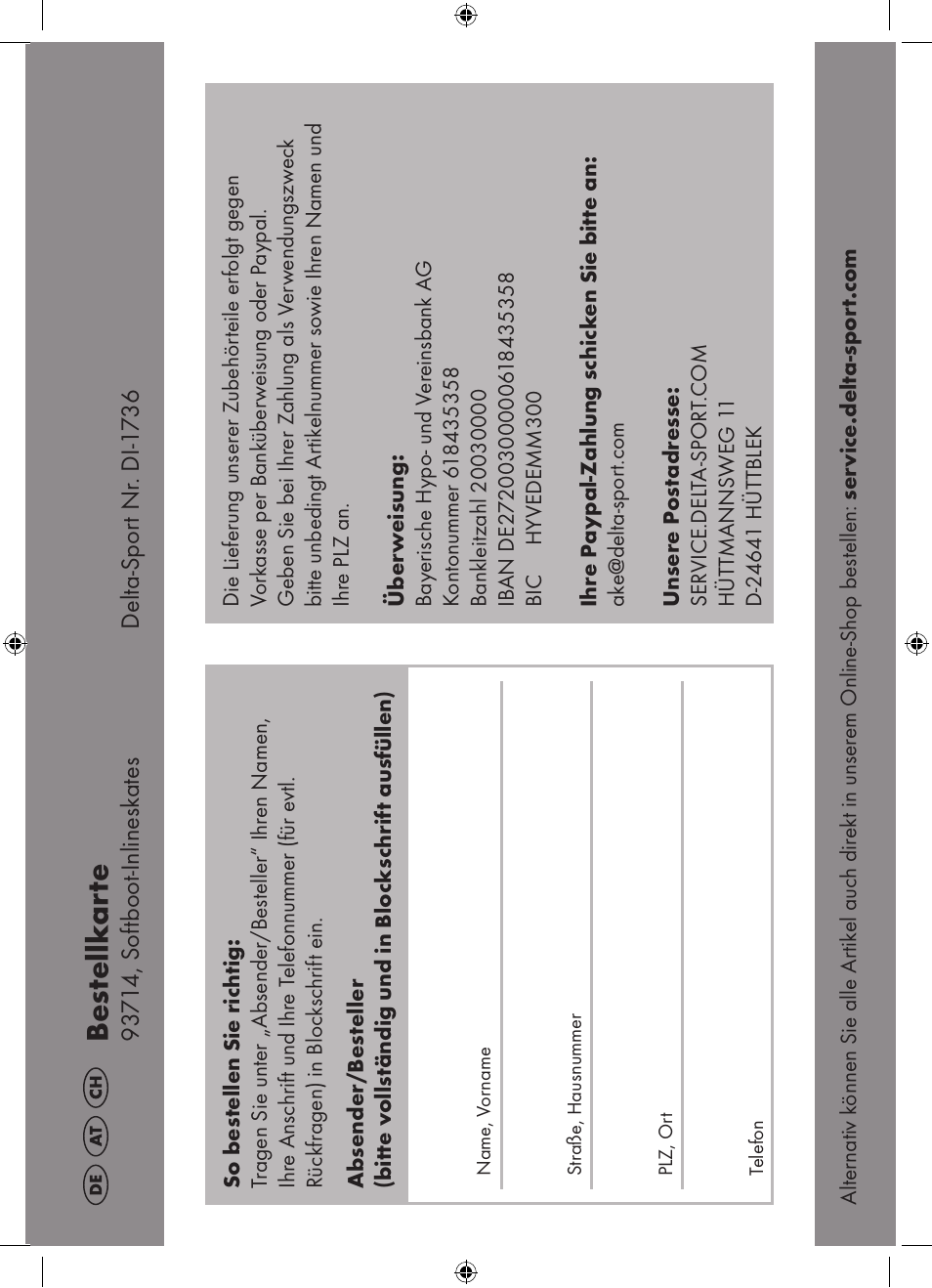 Bes tellk ar te, Or der f or m | Crivit DI-1736 User Manual | Page 25 / 28