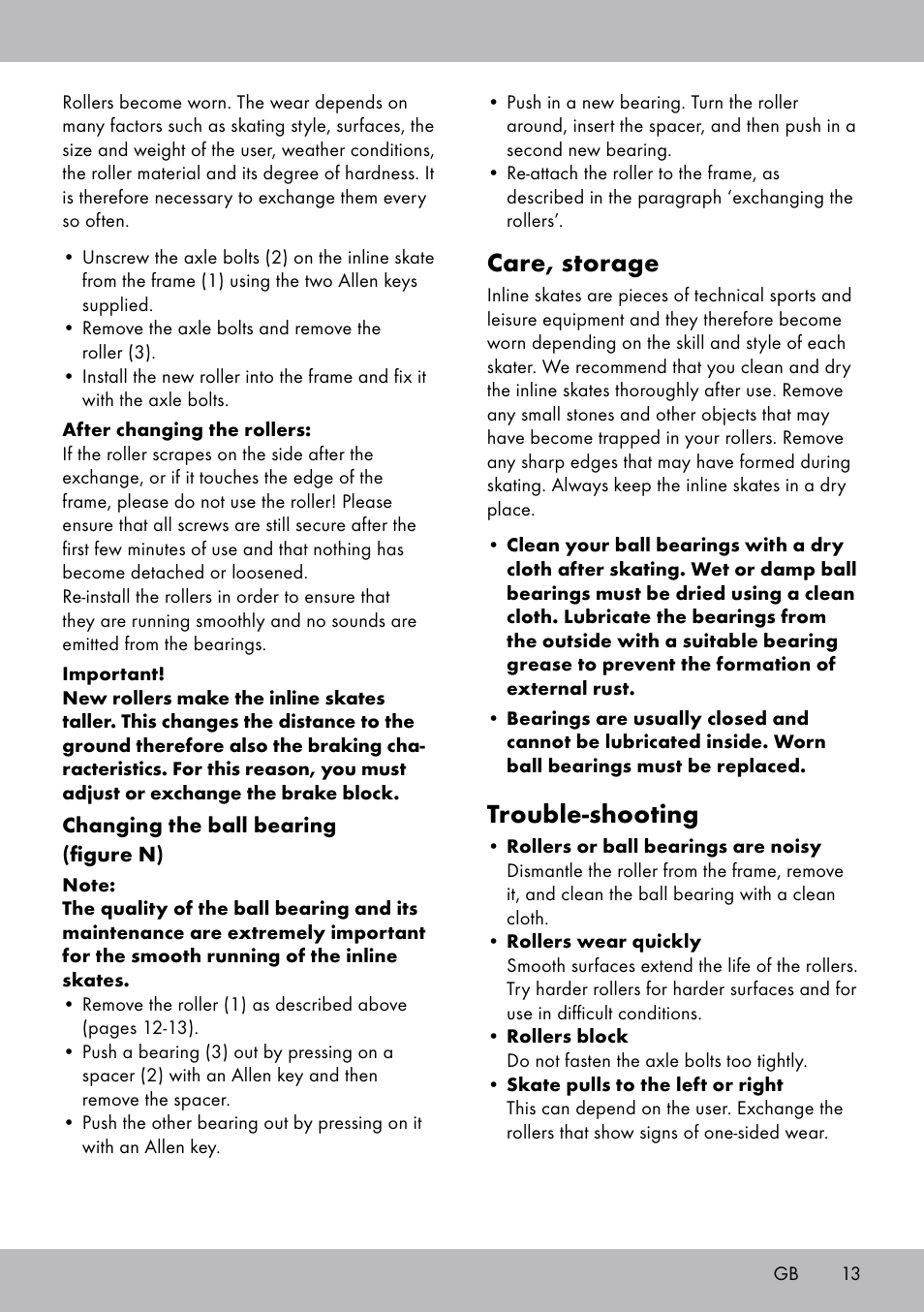 Care, storage, Trouble-shooting | Crivit KI-1740 User Manual | Page 13 / 28