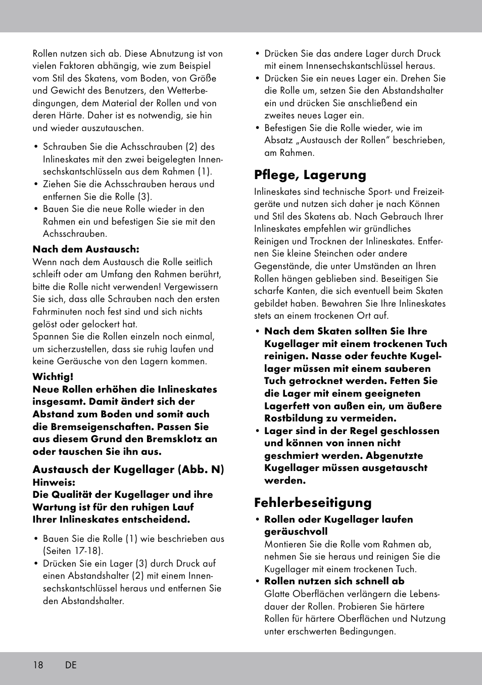 Pflege, lagerung, Fehlerbeseitigung | Crivit KI-1740 User Manual | Page 18 / 28