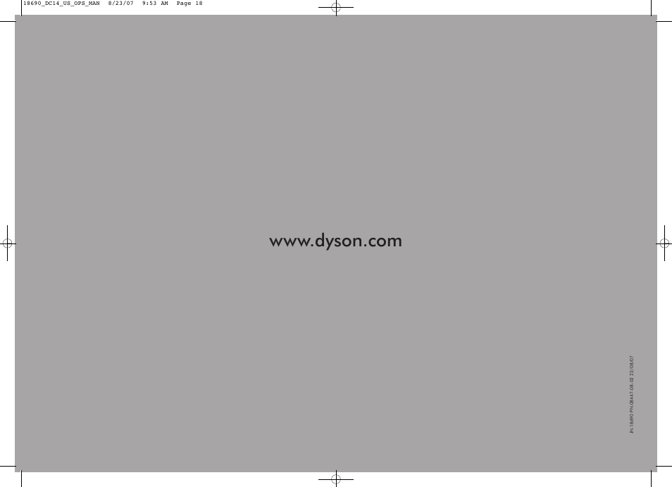 DYSON DC14 User Manual | Page 18 / 18