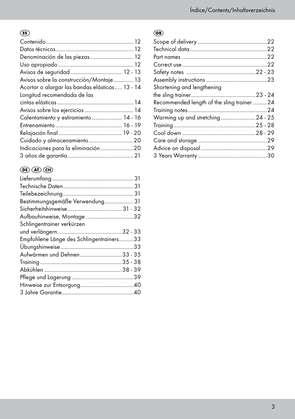 Crivit ST-1744 User Manual | Page 3 / 44