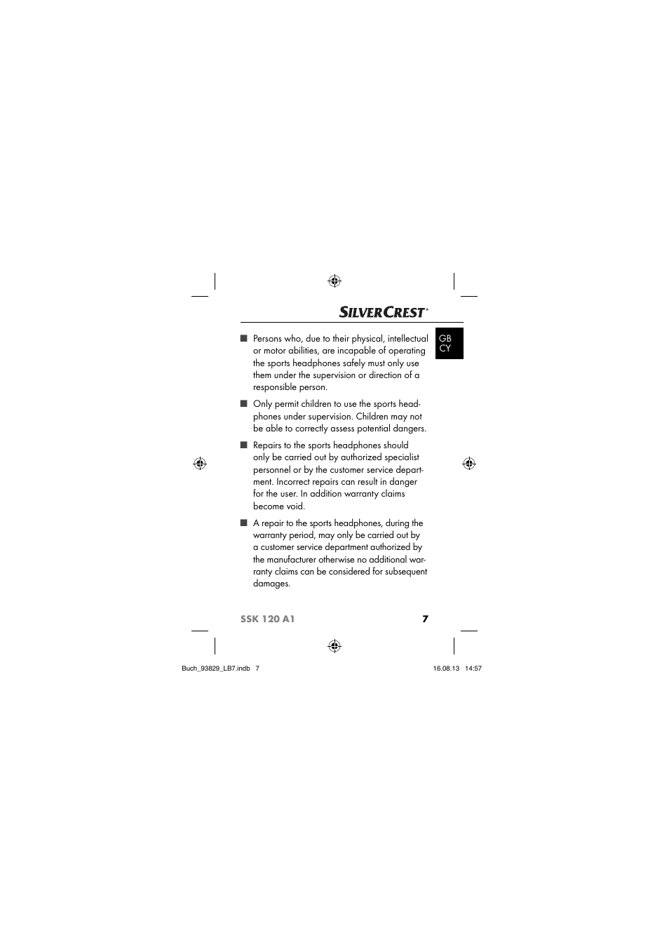 Crivit SSK 120 A1 User Manual | Page 10 / 113