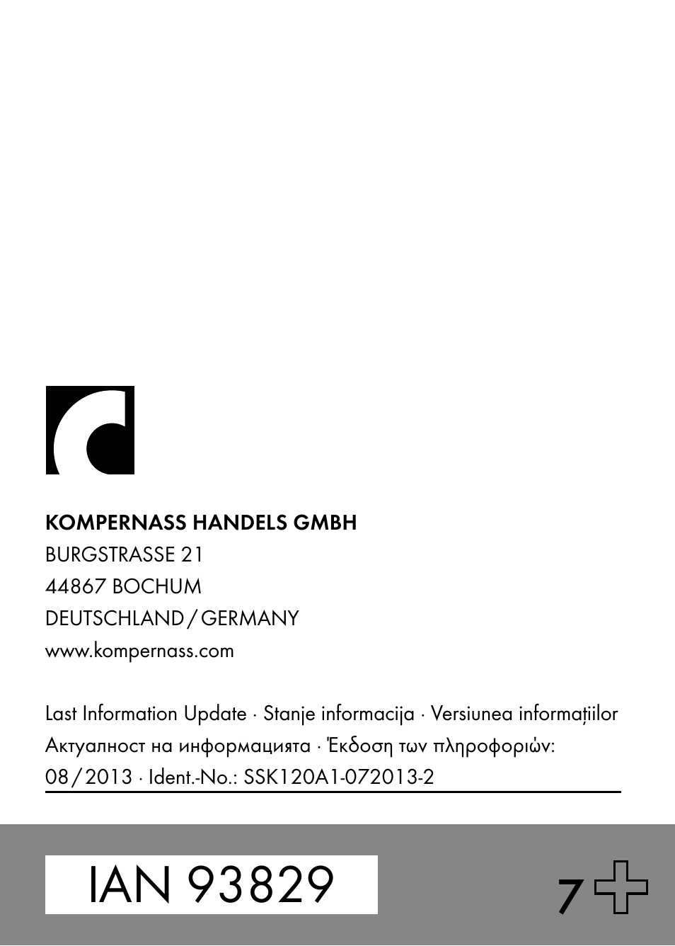 Crivit SSK 120 A1 User Manual | Page 113 / 113