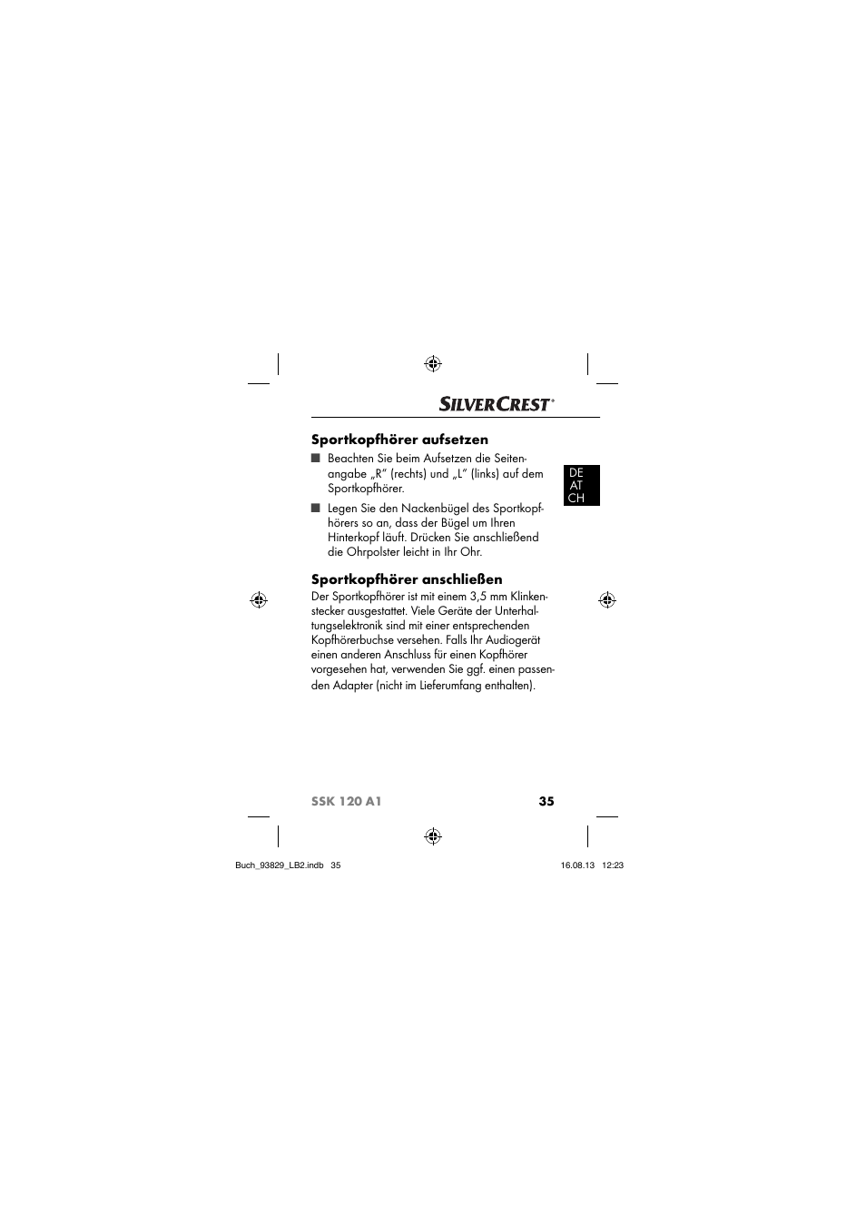 Sportkopfhörer aufsetzen, Sportkopfhörer anschließen | Crivit SSK 120 A1 User Manual | Page 38 / 69