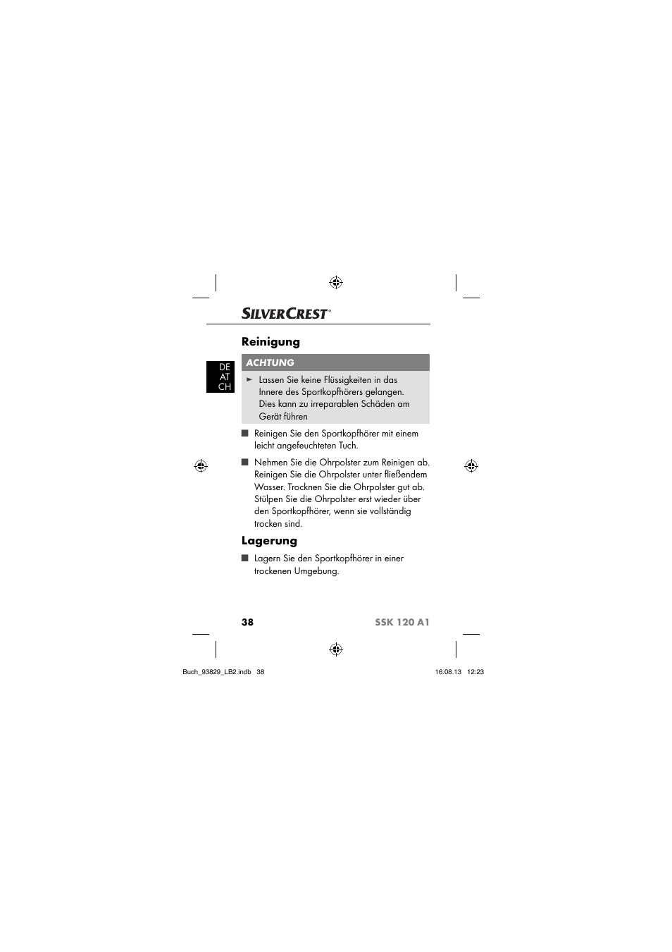 Reinigung, Lagerung | Crivit SSK 120 A1 User Manual | Page 41 / 69