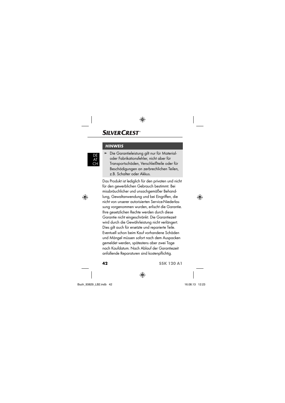 Crivit SSK 120 A1 User Manual | Page 45 / 69