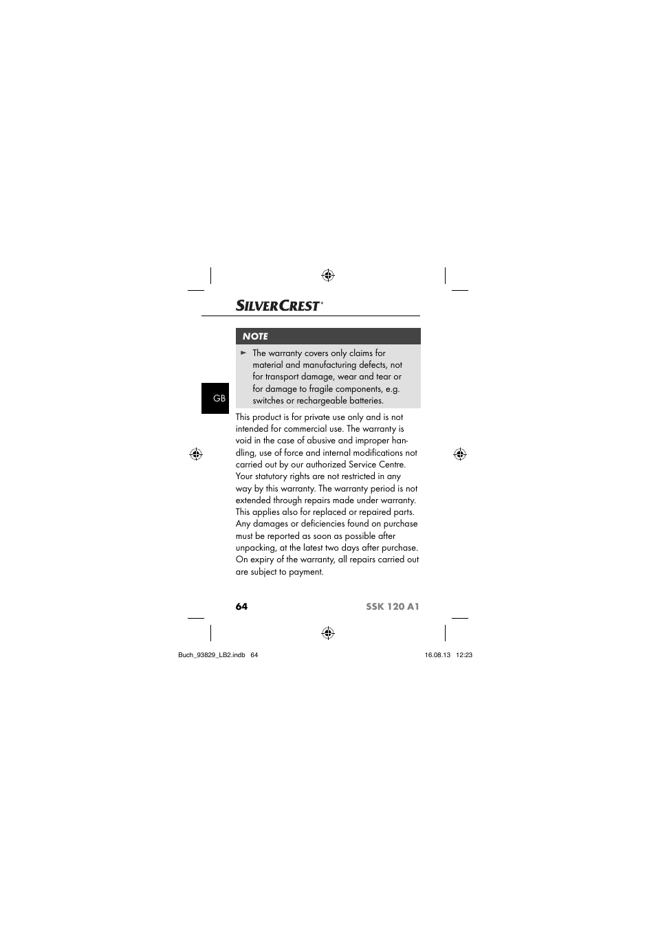 Crivit SSK 120 A1 User Manual | Page 67 / 69