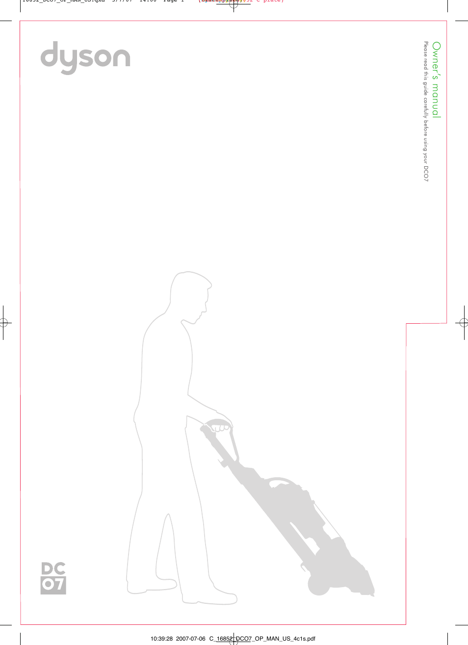 DYSON DC07 User Manual | 20 pages
