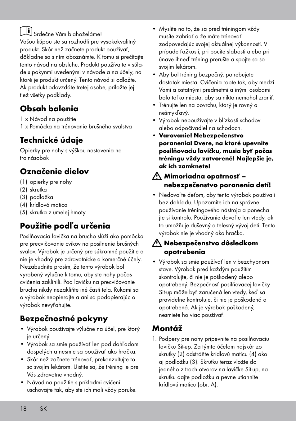 Crivit Sit Up Trainer Situp User Manual | Page 18 / 24
