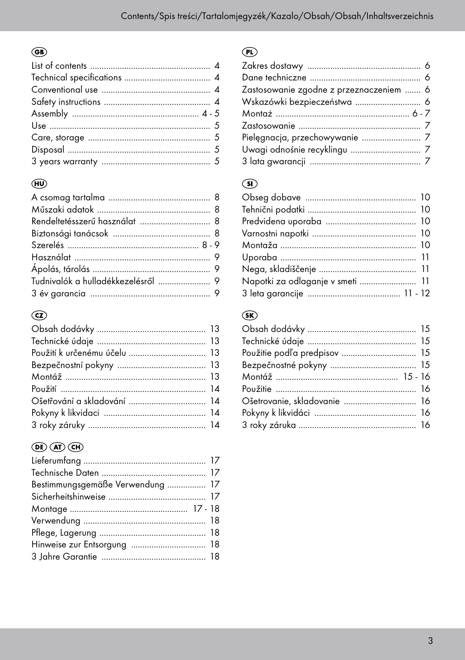Crivit HM-1806 User Manual | Page 3 / 20